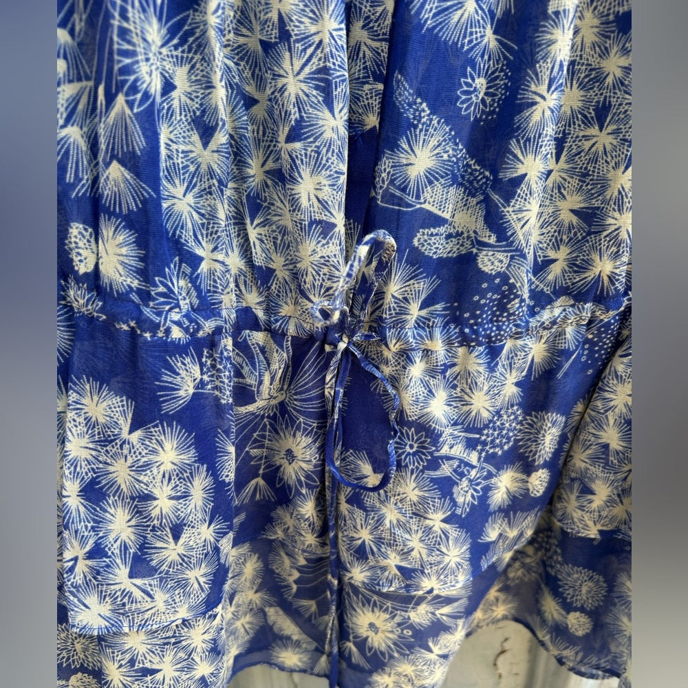 Rebecca Taylor blue silk, cotton blouse, size 6