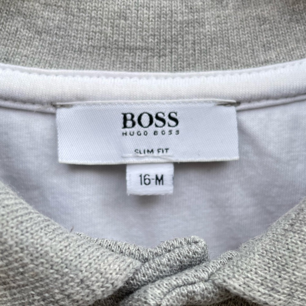 Hugo Boss Grey Polo Long Sleeve top, size 16 years old (Men’s Small)