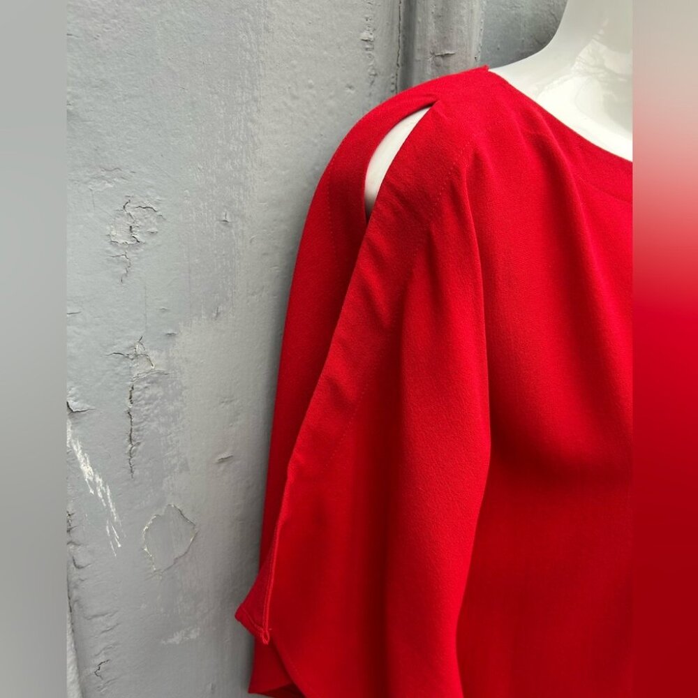Eileen Fisher Red Cold shoulder blouse, size xxs
