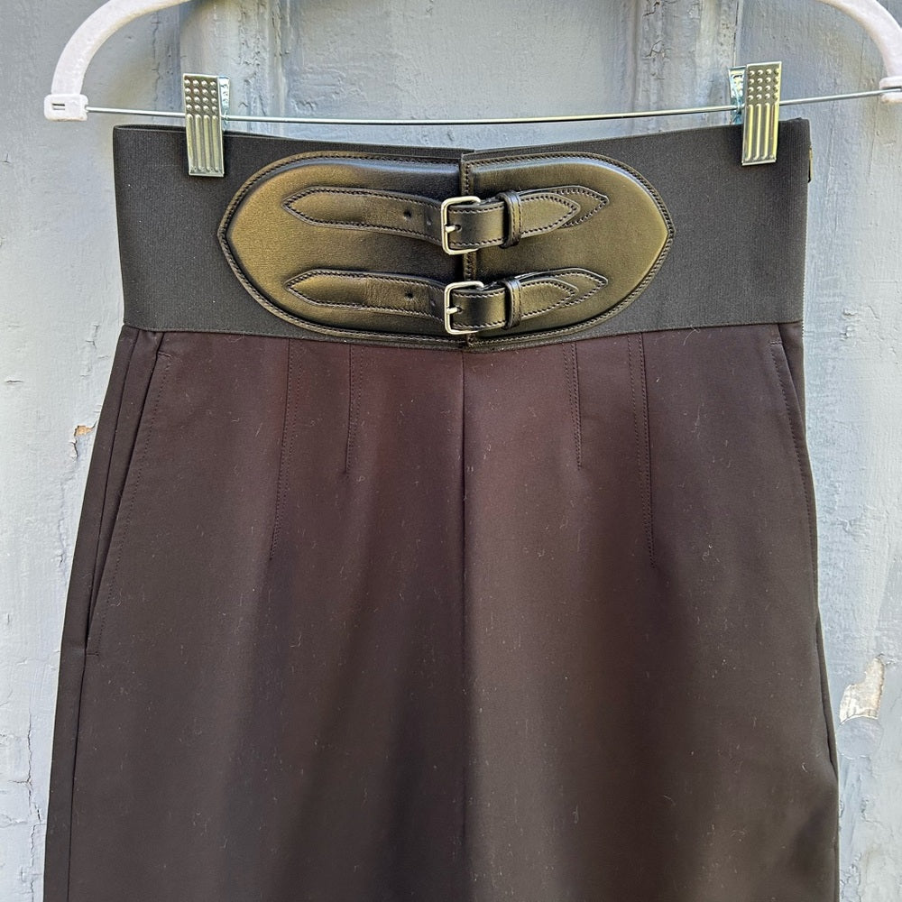 Alaïa Archetypes Belted Wide Leg Trousers, size 40