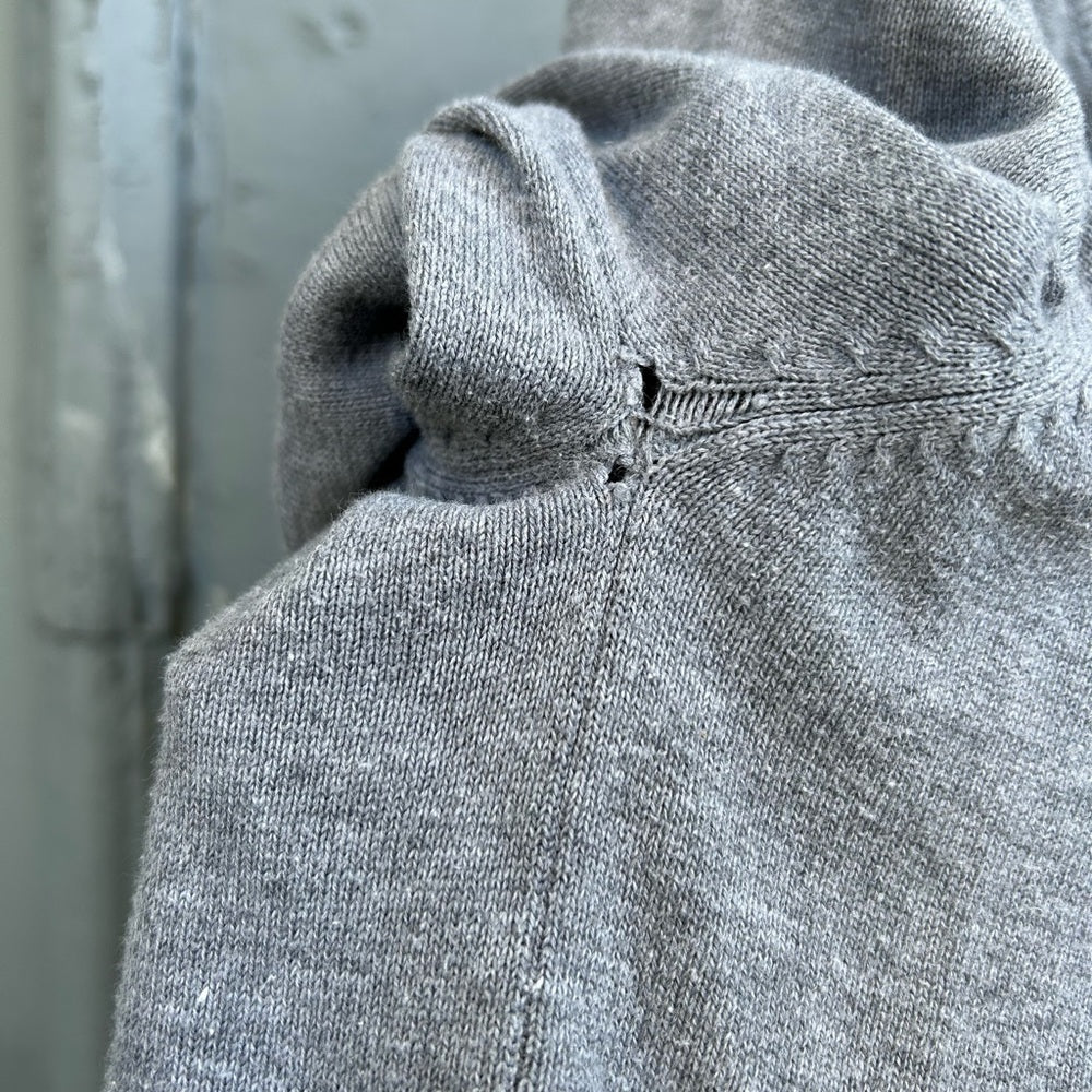Okaidi Grey Cotton Elbow Patch Cardigan Sweater, size 14