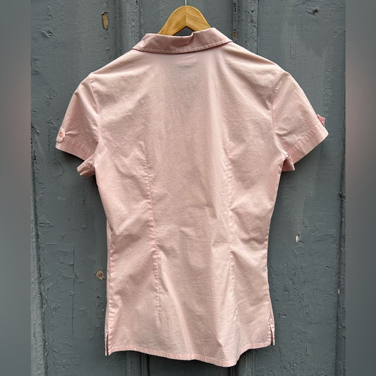 Lacoste Pink Short Sleeve Button down, Small