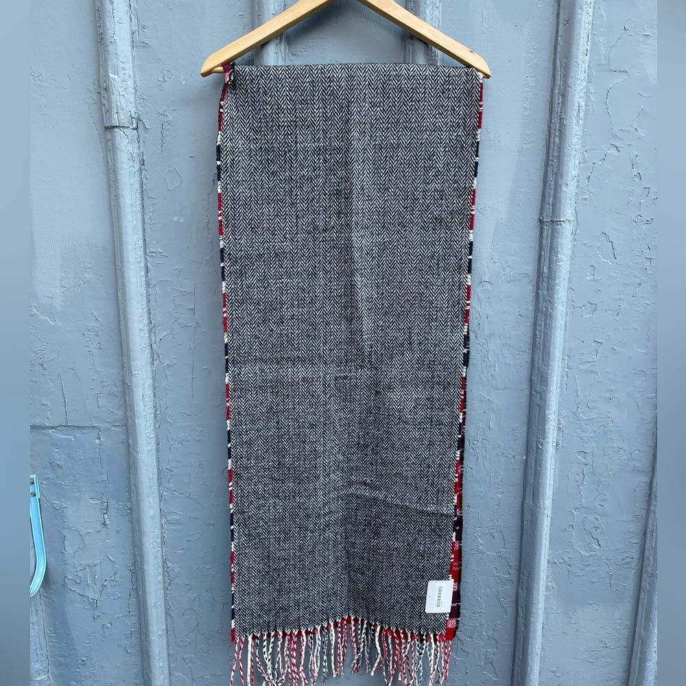 The Drake General Store Plaid/Herringbone Tassle Scarf, BNWT