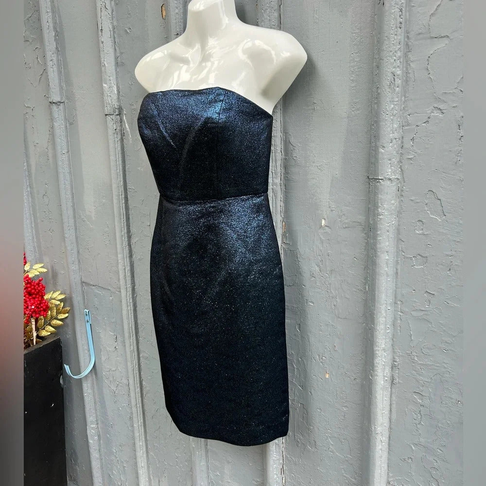 Tibi Strapless Metallic Dress, size 4