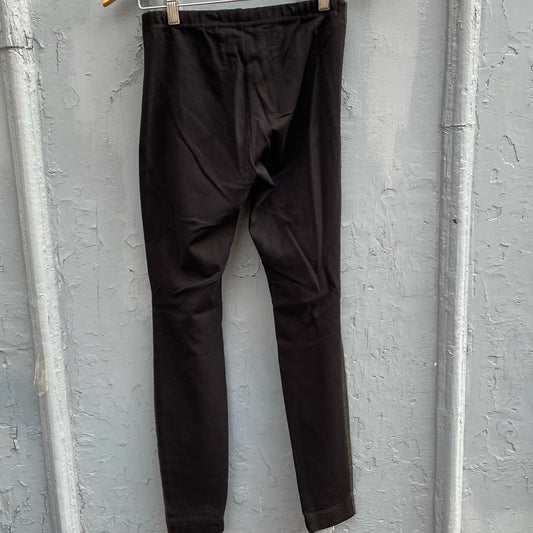 Illia black leather cropped moto leggings Size xs