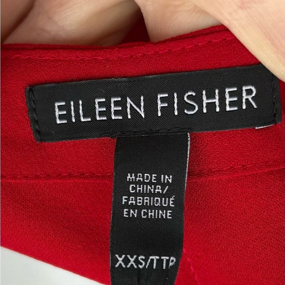 Eileen Fisher Red Cold shoulder blouse, size xxs