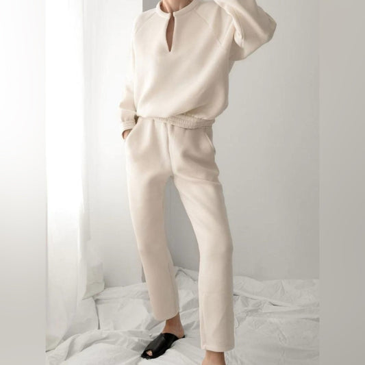 Leze the Label Cream Athena Sweatshirt, Large