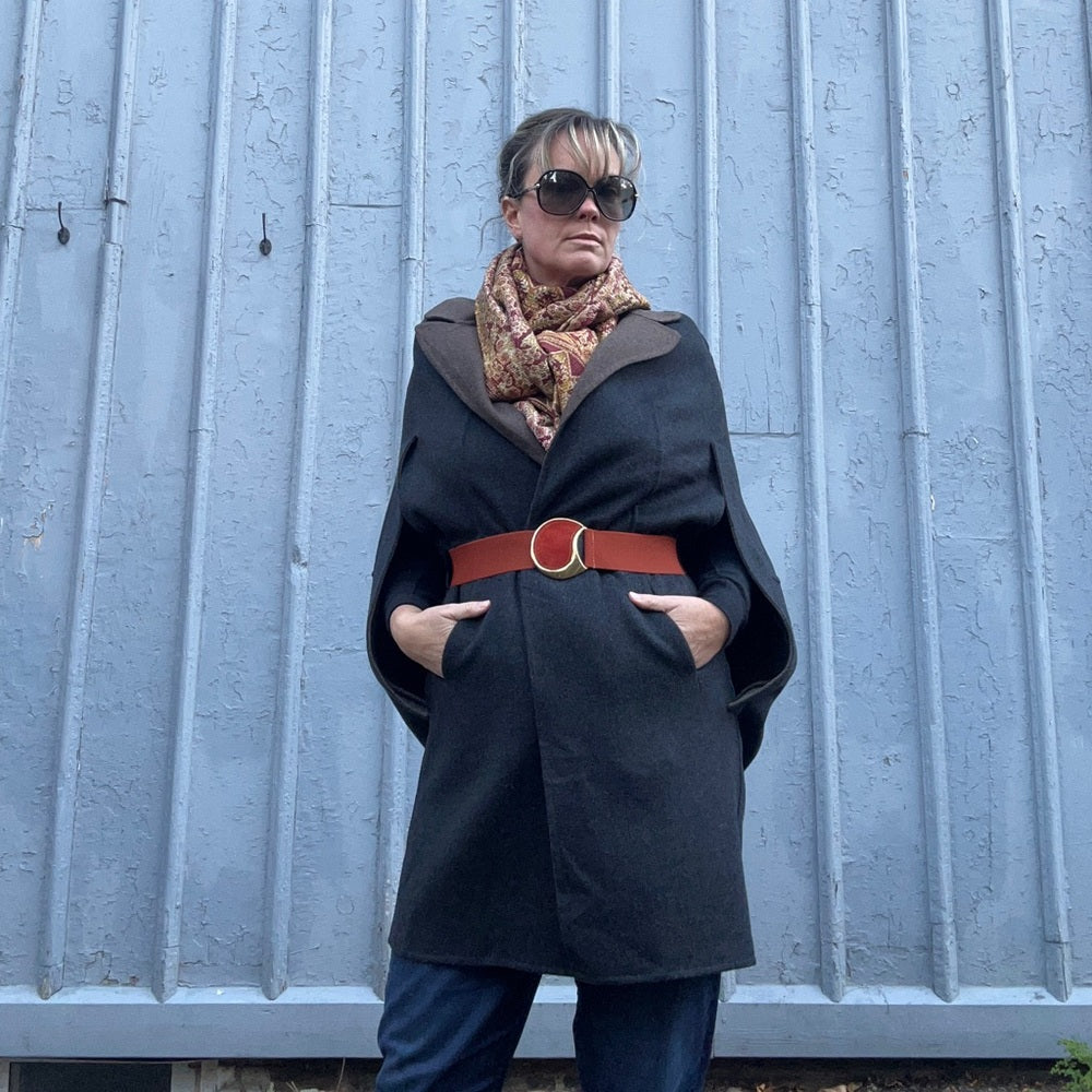 Agnona Wool Cashmere Cape, size 38
