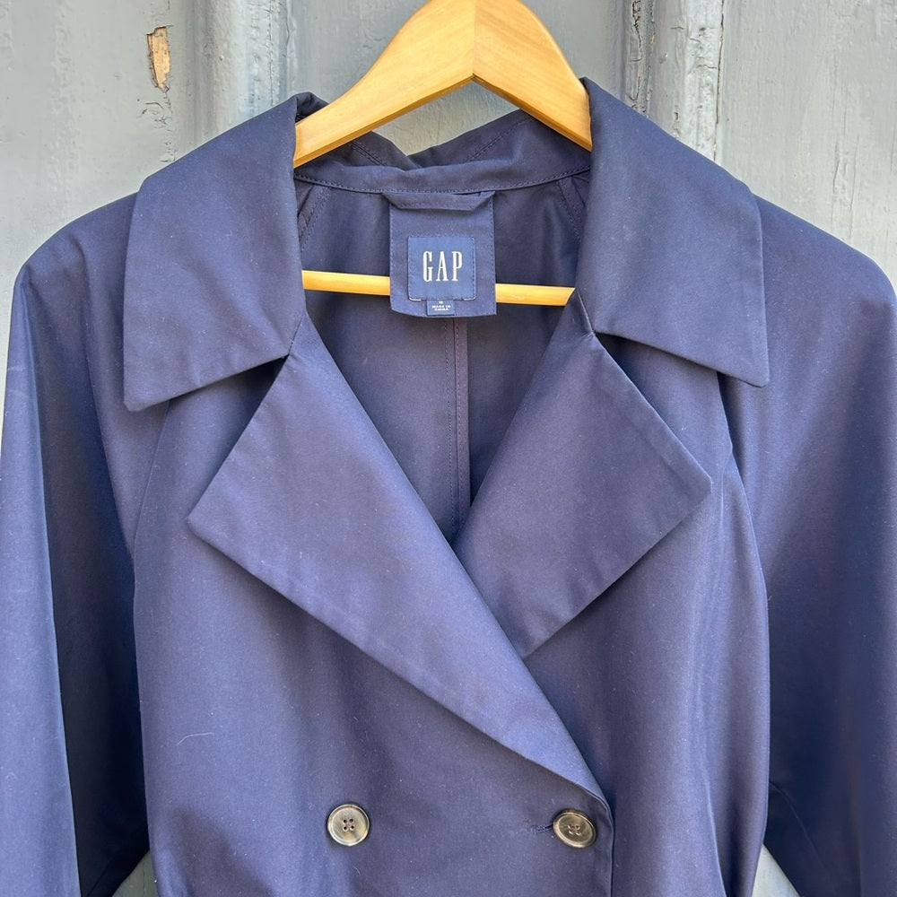 Gap Navy Icon trench coat, size M