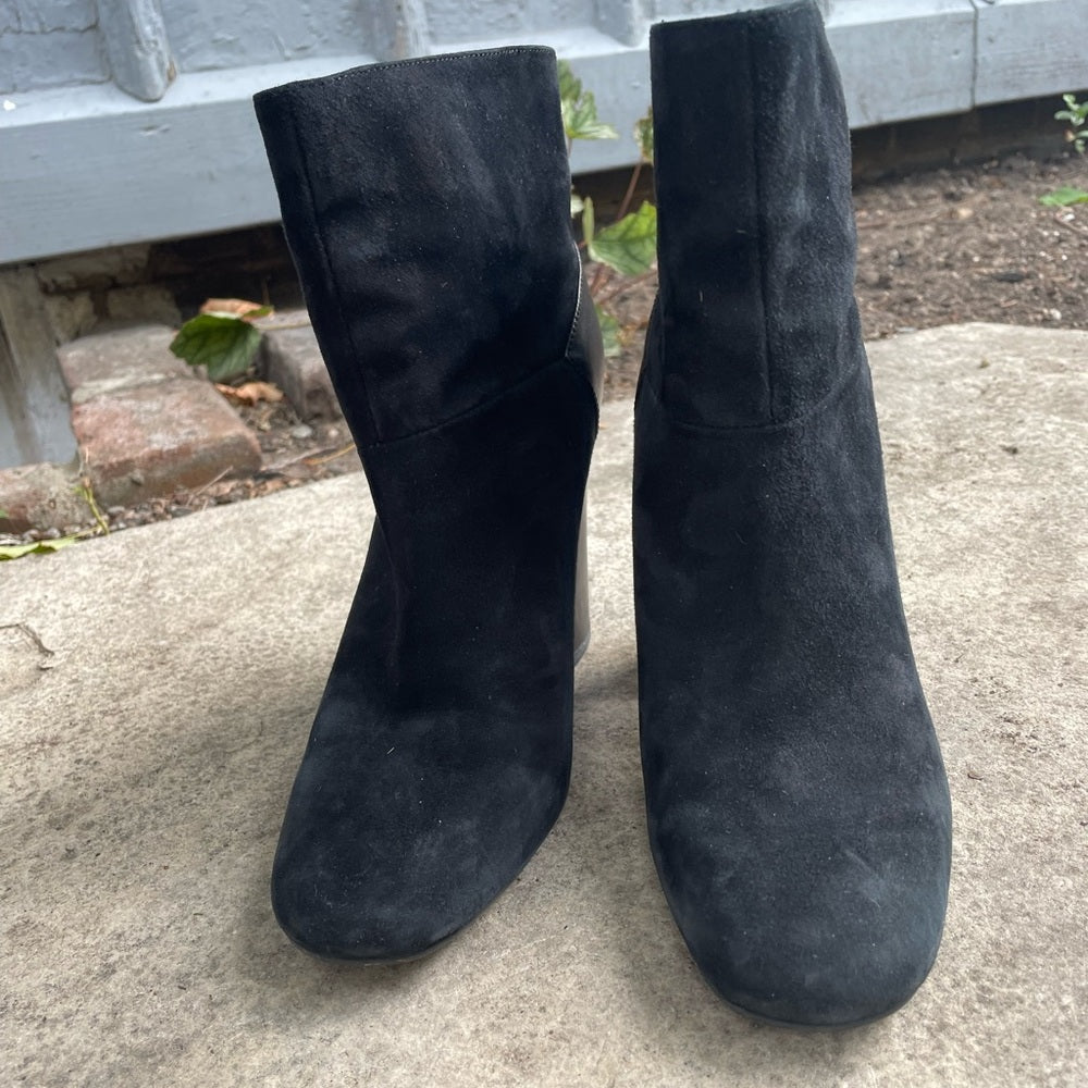 See By Chloé Black Suede Leather Ankle Boots, Size 37