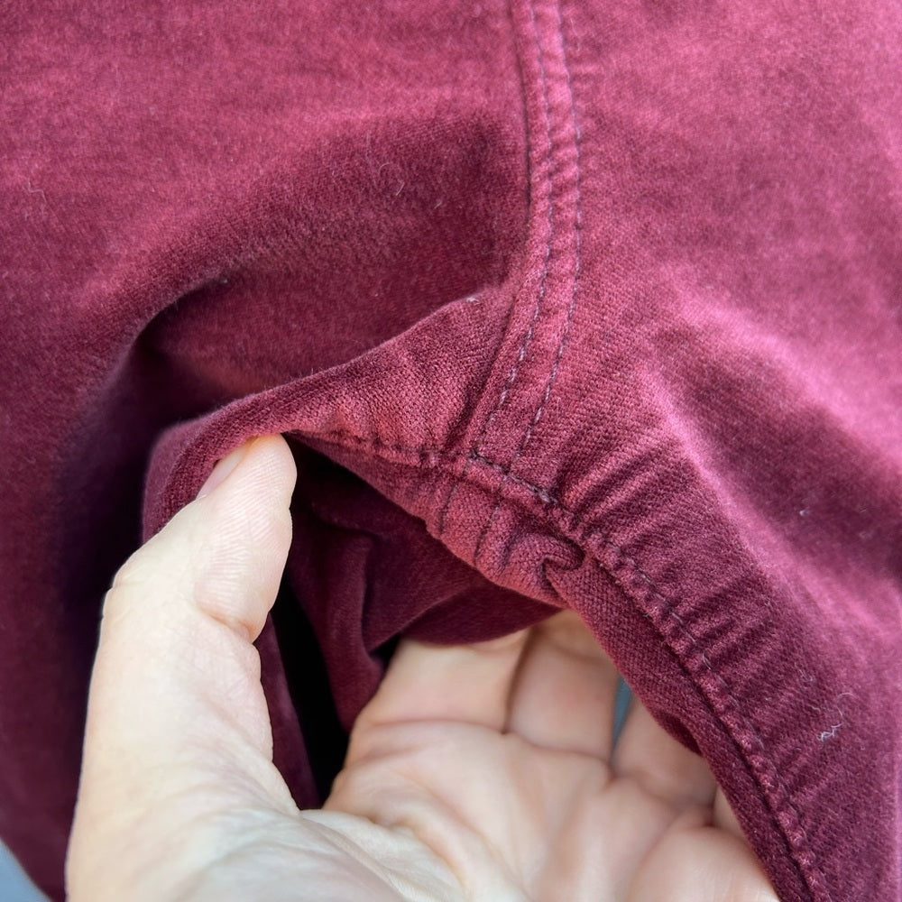 AG Merlot Velvet Stevie Slim Straight Pants, Size 30