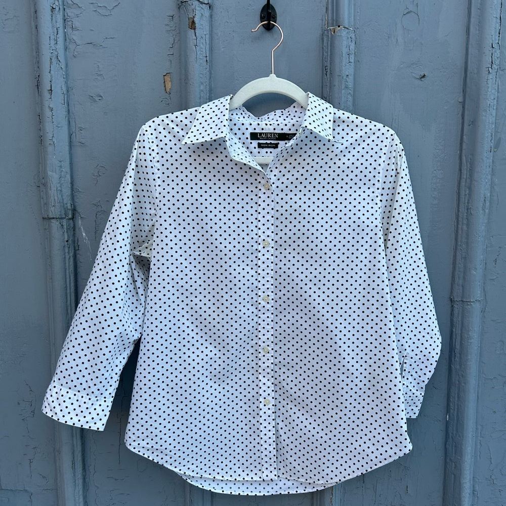 Lauren Ralph Lauren Polka Dot Button-down, Size M