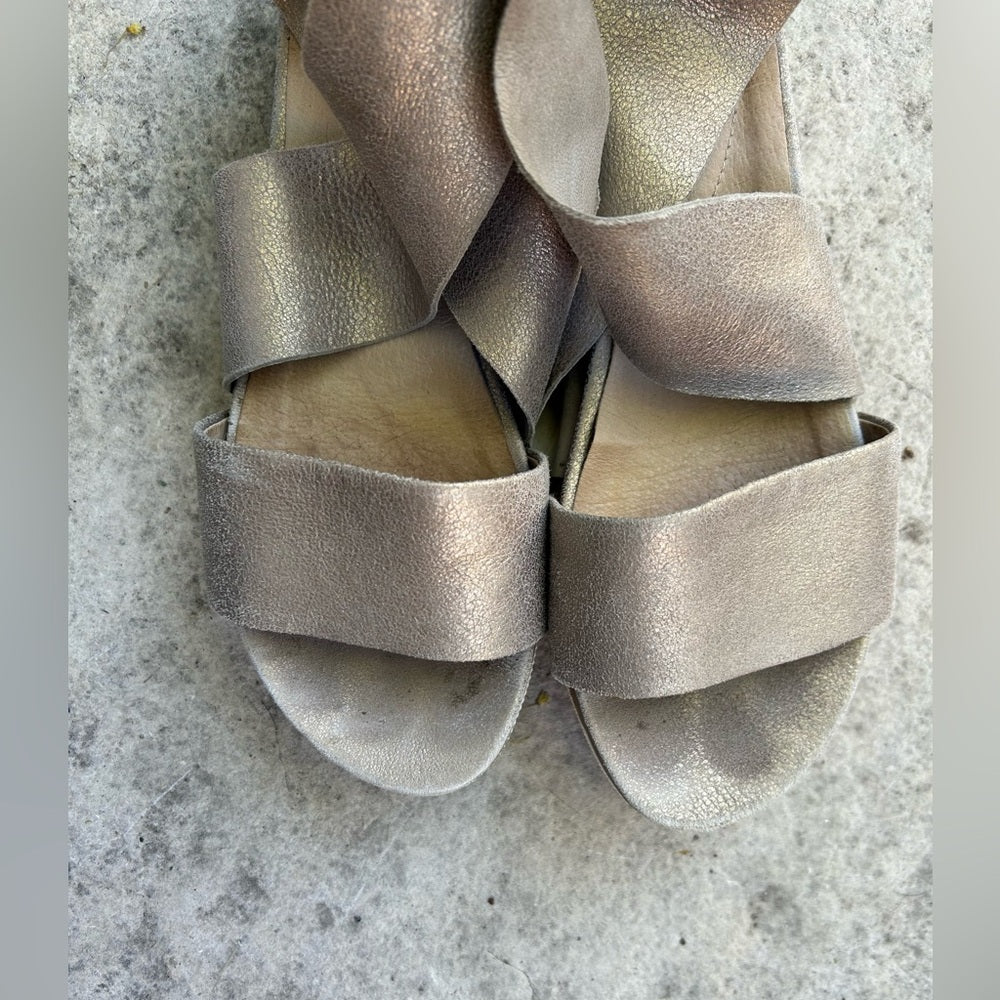 Eileen Fisher Sport Metallic Suede Sneaker Sandal, size 9