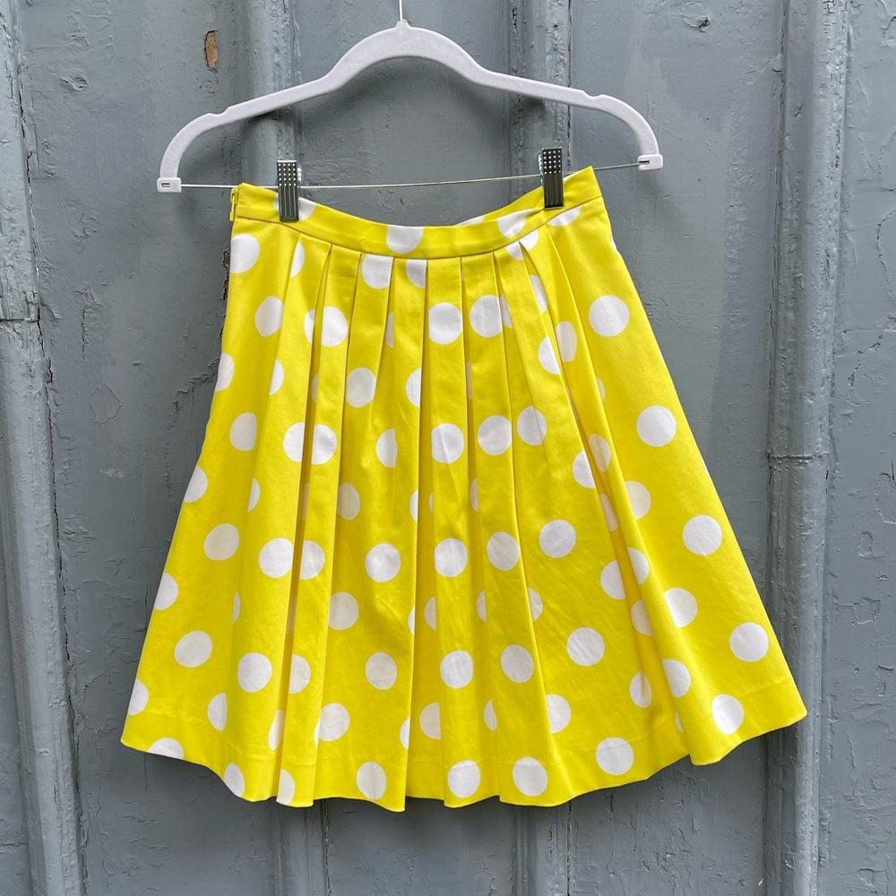 Pink Tartan Yellow Polka Dot Skirt, size 2