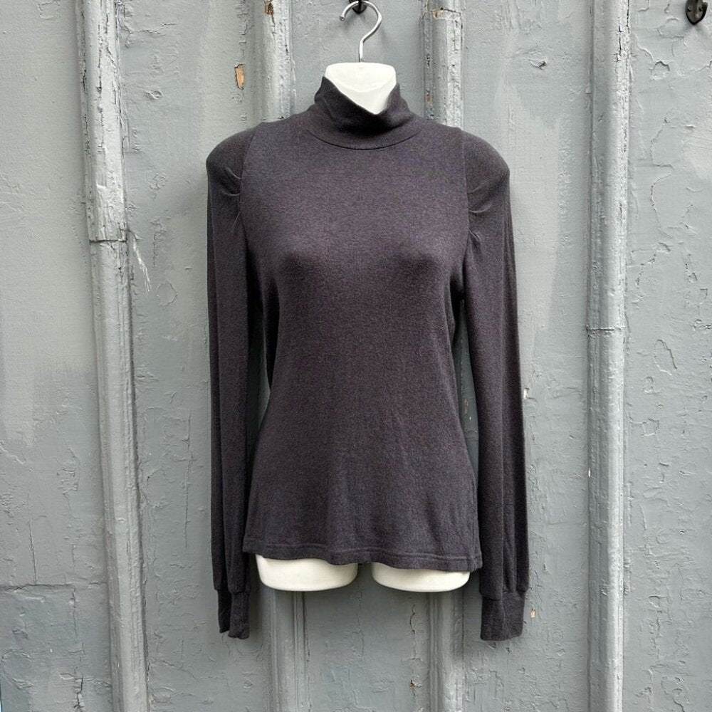 Allison Wonderland Pillar Grey Sleeve Detail Modal Turtleneck, size 6