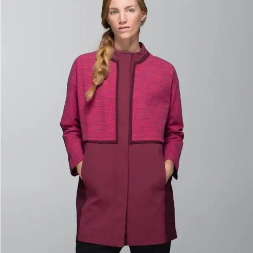 Lululemon Pink Cocoon Car Coat, size M