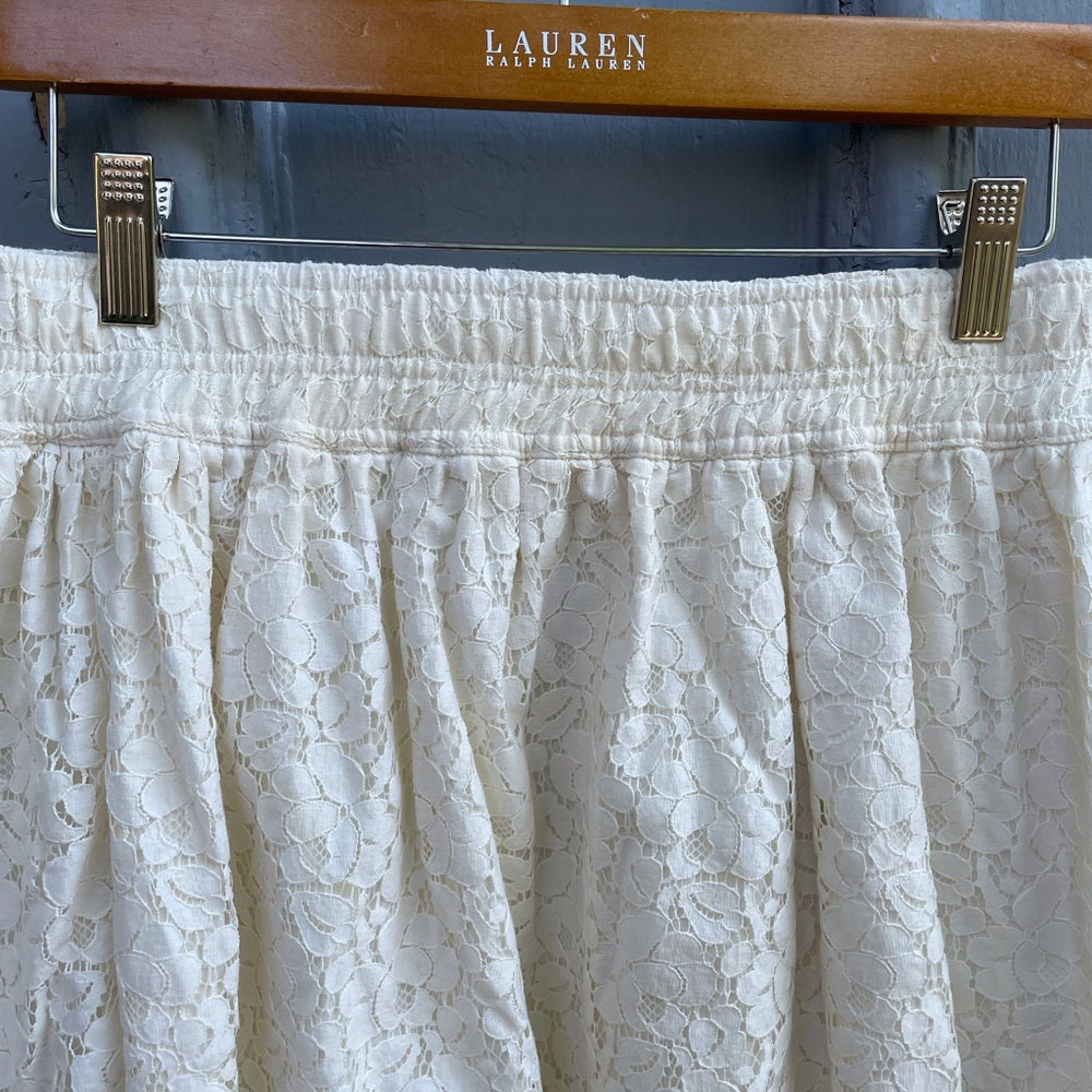 Aritzia Talula Etta Lace Mini Skirt Cream US M