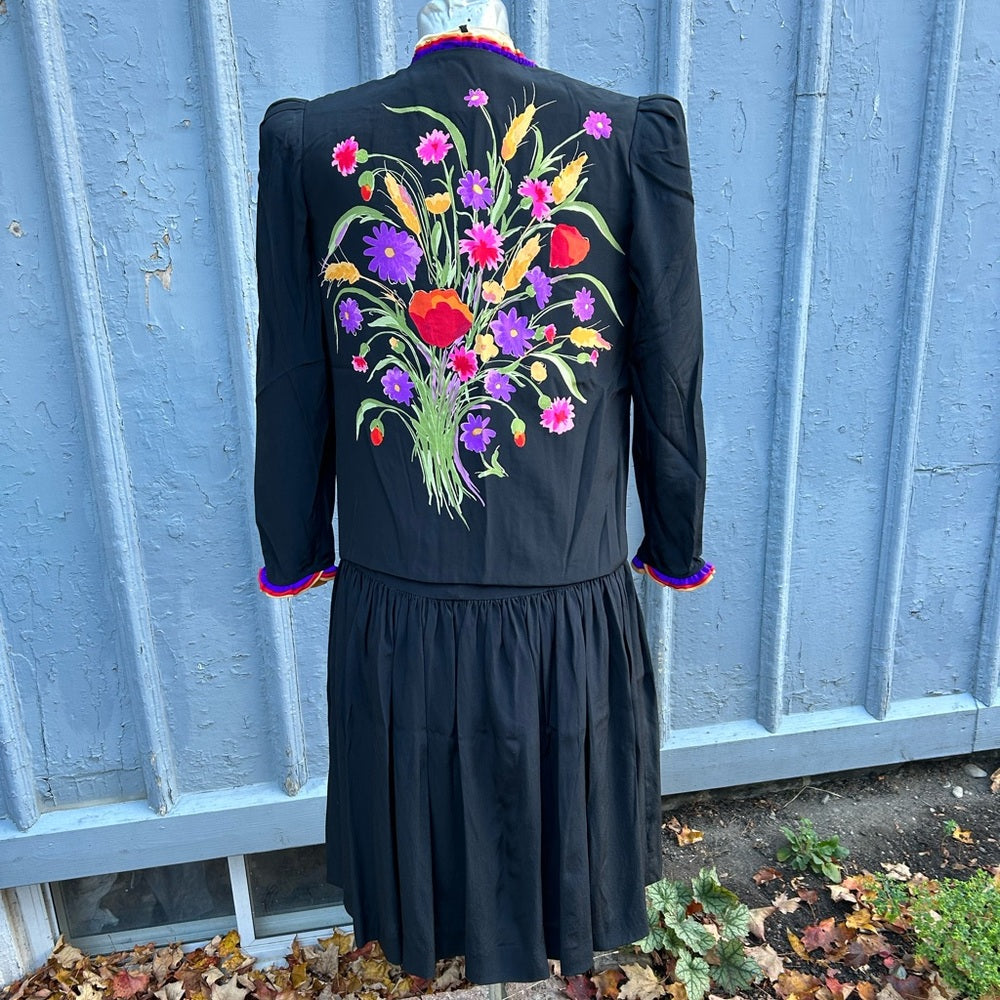 Alan Cherry Vintage 80’s Silk Dress & Jacket, size 8