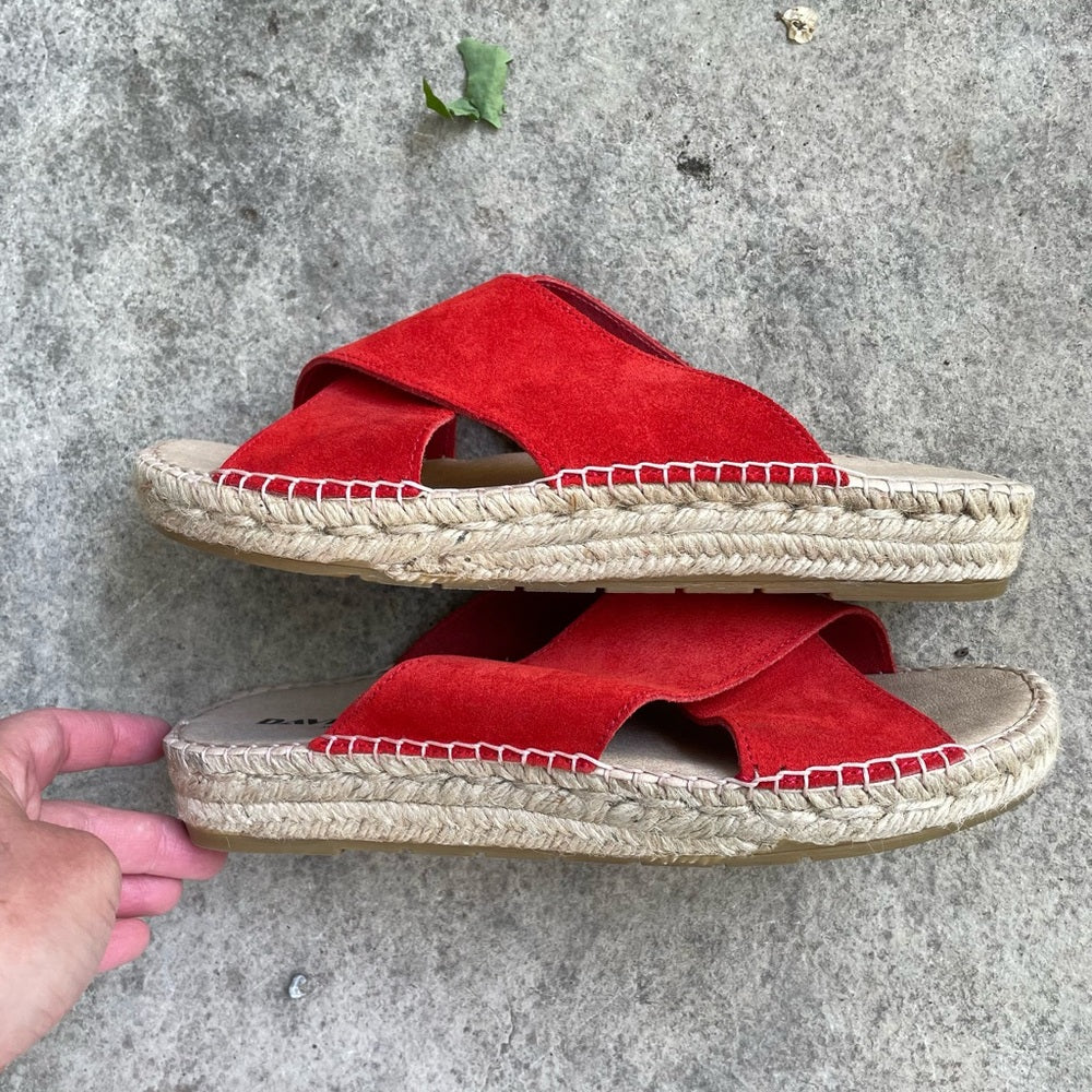 David Tyler Betty Espadrille cross front sandal, size 40