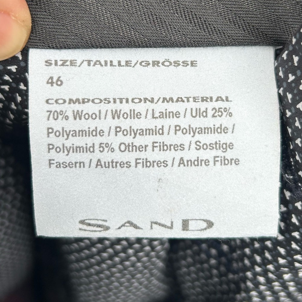 Sand Copenhagen plaid wool blend pants, size 46 (US 6/8)