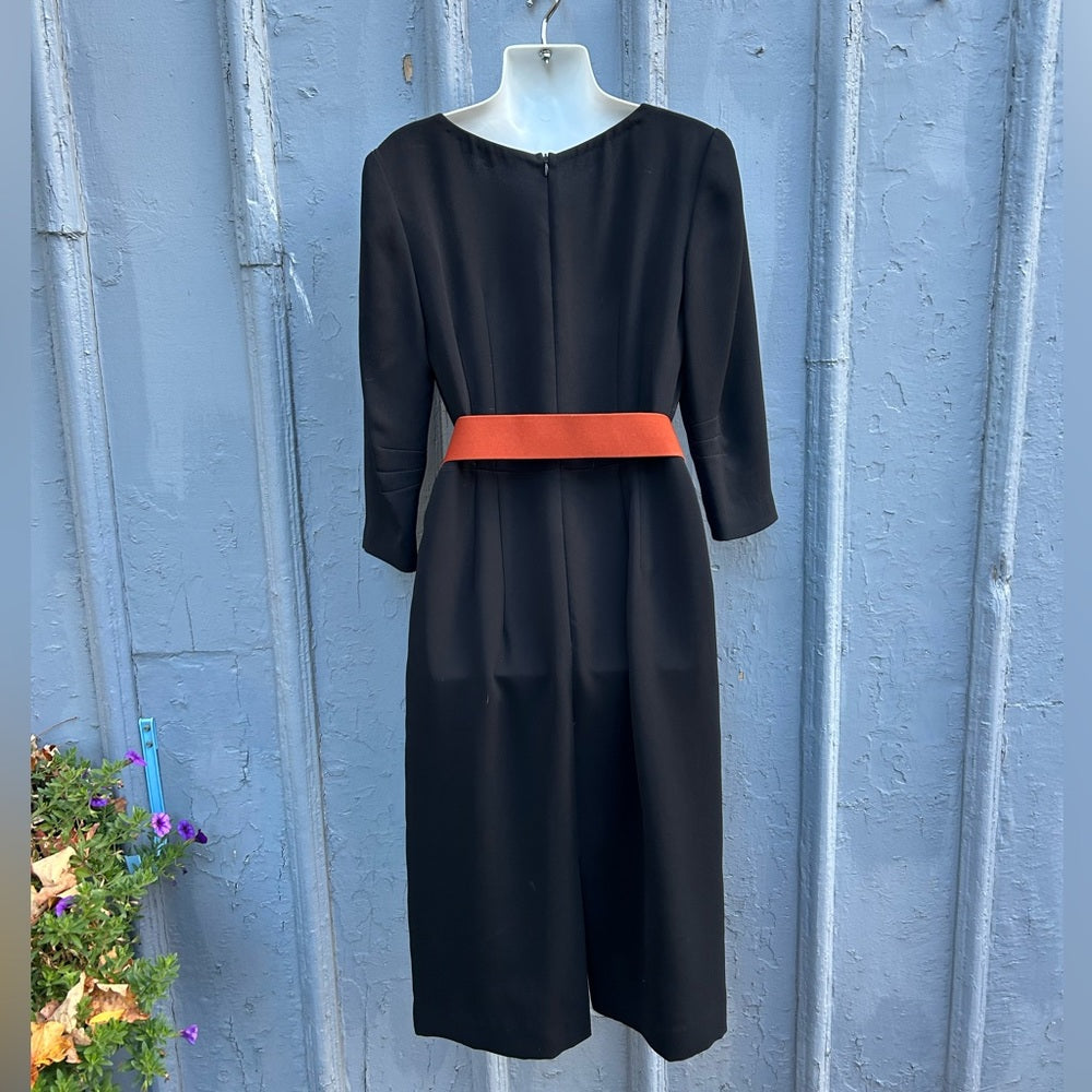 Comrags V neck Black Shift Dress, size Small