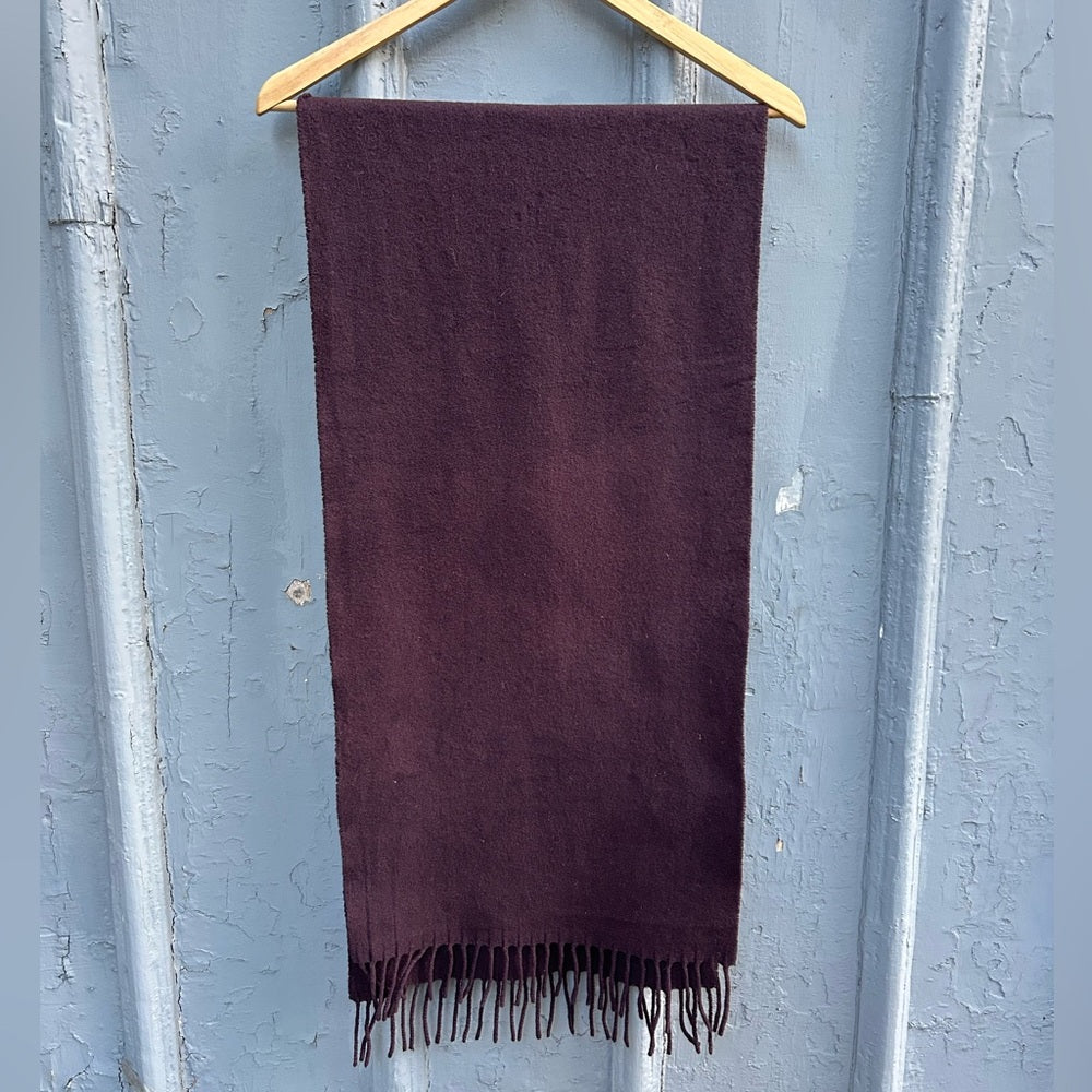 Vintage Italian Wool Cashmere Scarf, 66” x 14 1/4”