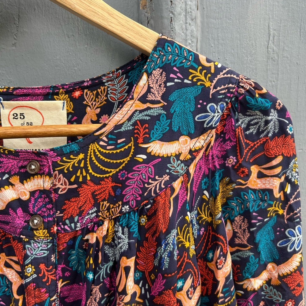 Anthropologie 25 Of 52 Conversations Forest Friends Blouse, size 12