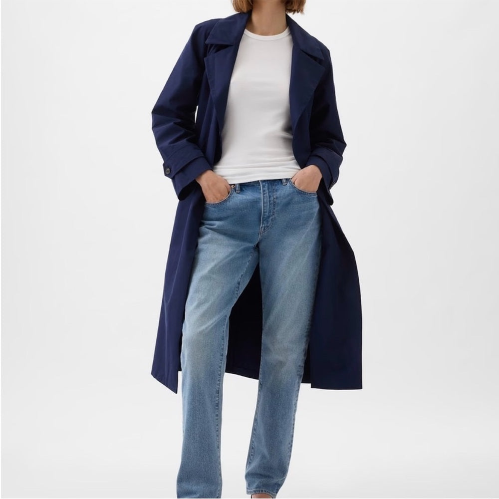 Gap Navy Icon trench coat, size M