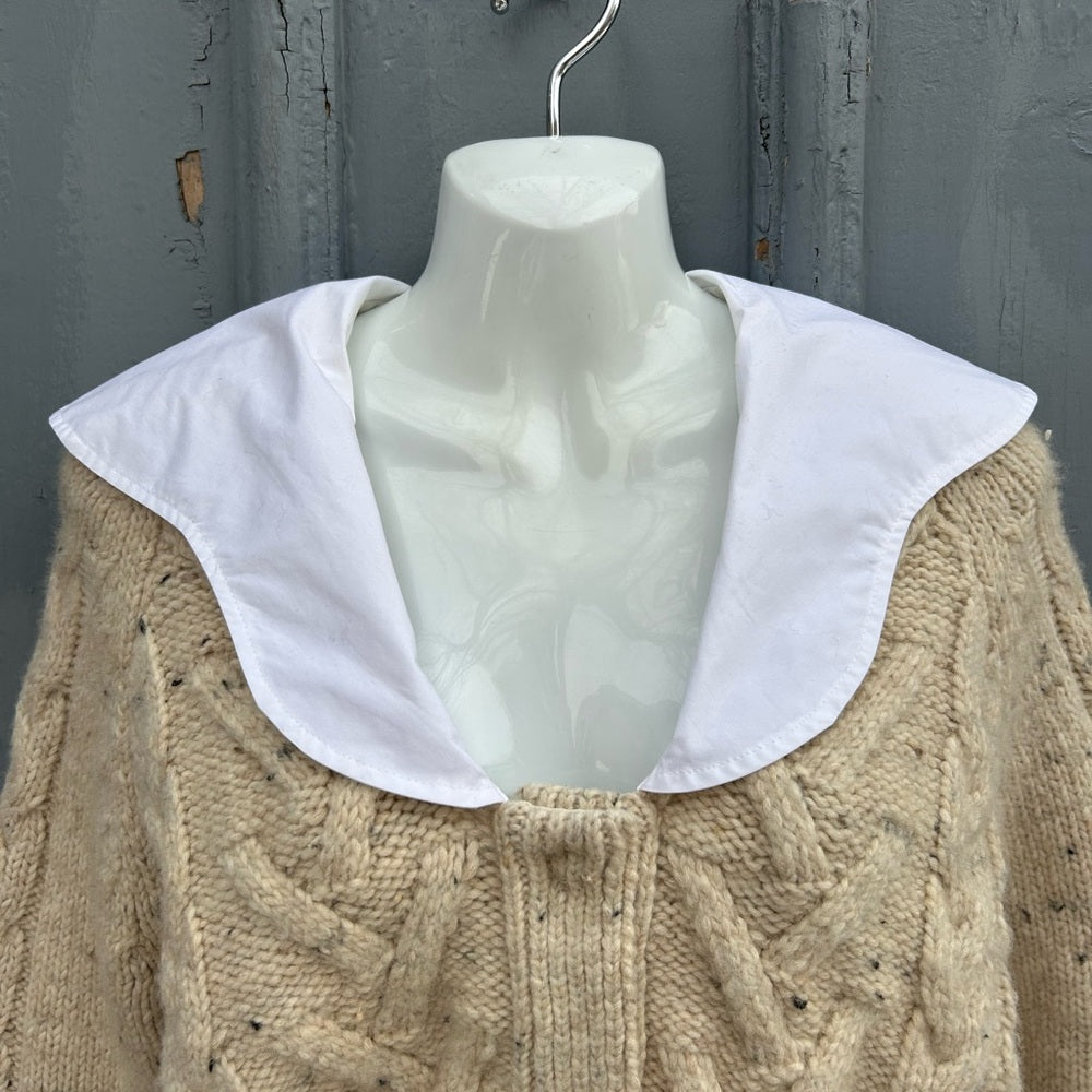 Ganni Wool Alpaca Blend Poplin Collar Sweater, size XS