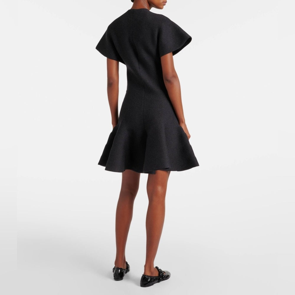 Alaia Wool Circular Ribbed Knit Midi Dress, size 44 (approx US 8/10)
