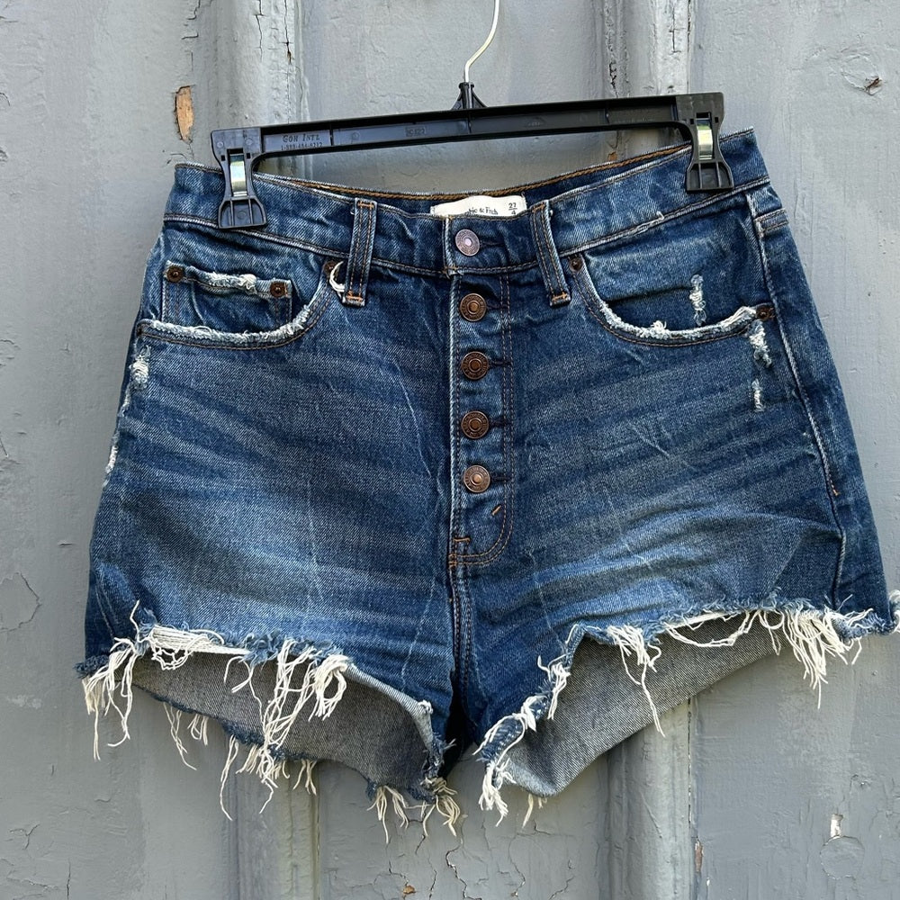Abercrombie and Fitch High Rise Mom Shorts Buttonfly, size 27