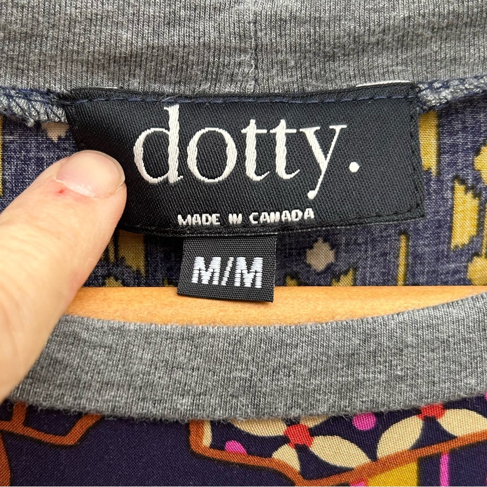 Dotty Long Sleeve floral baseball tee, size M