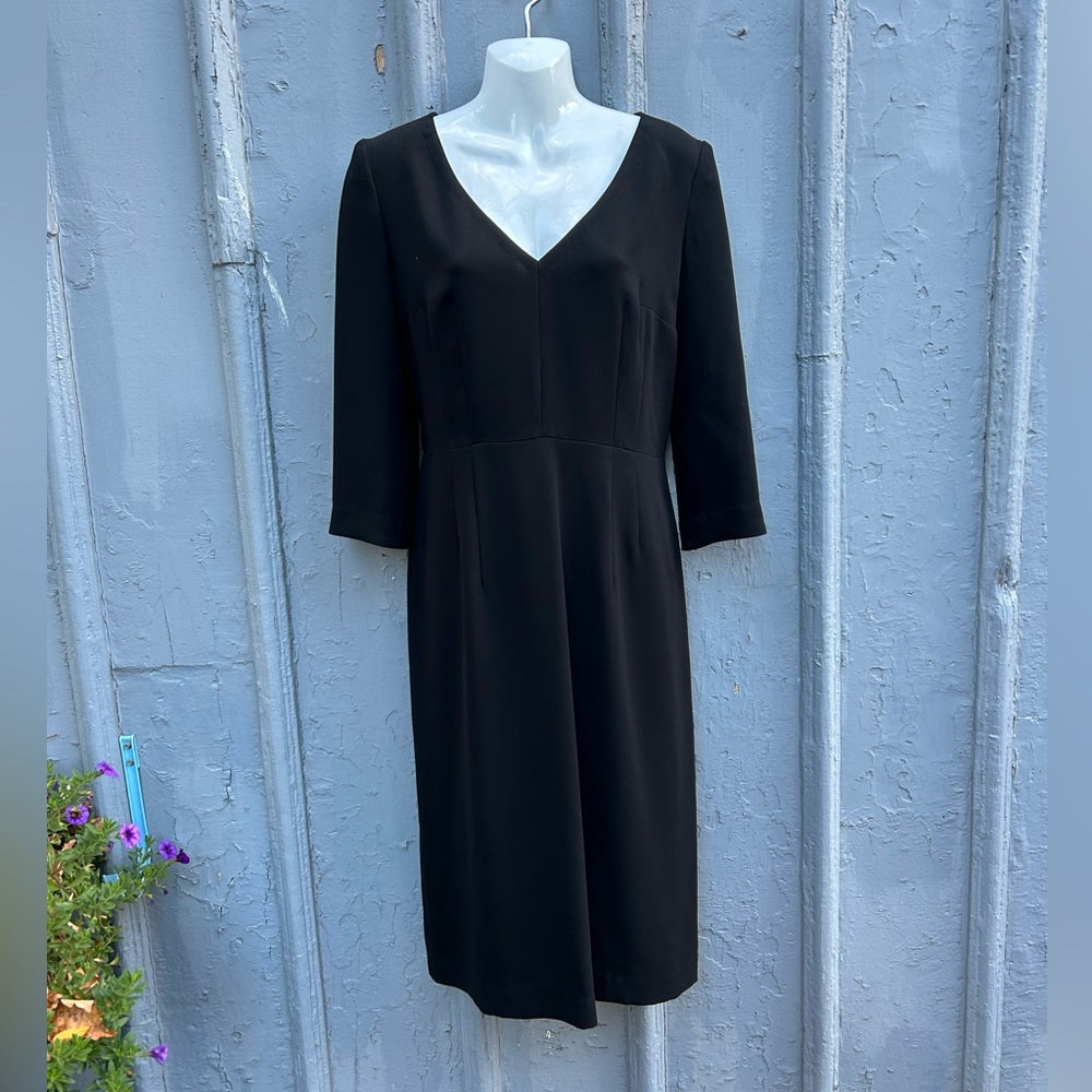 Comrags V neck Black Shift Dress, size Small