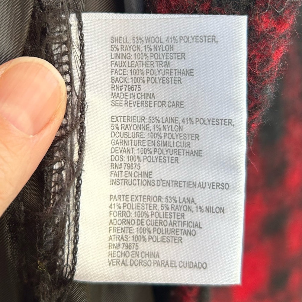 Michael Michael Kors Red Plaid Wool blend Jacket, size XL