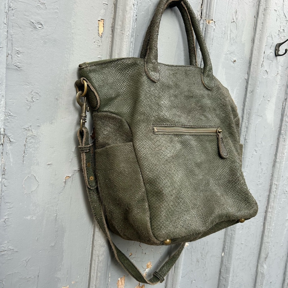Liebskind Leather snakeskin hobo bag, 13.5”x 17”x 6.5”