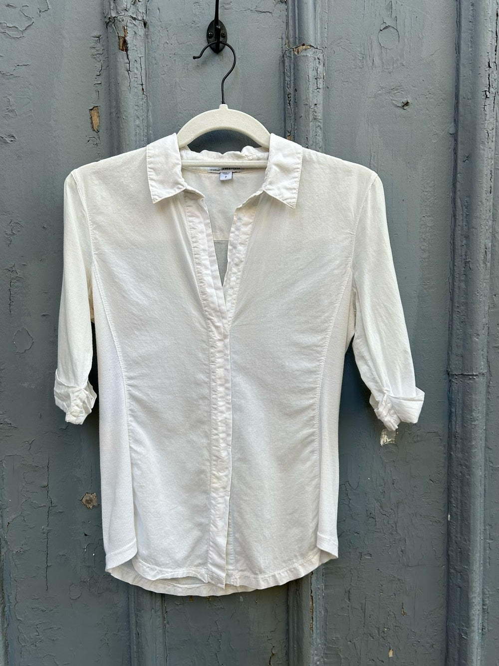 James Perse White Button down, size “2”