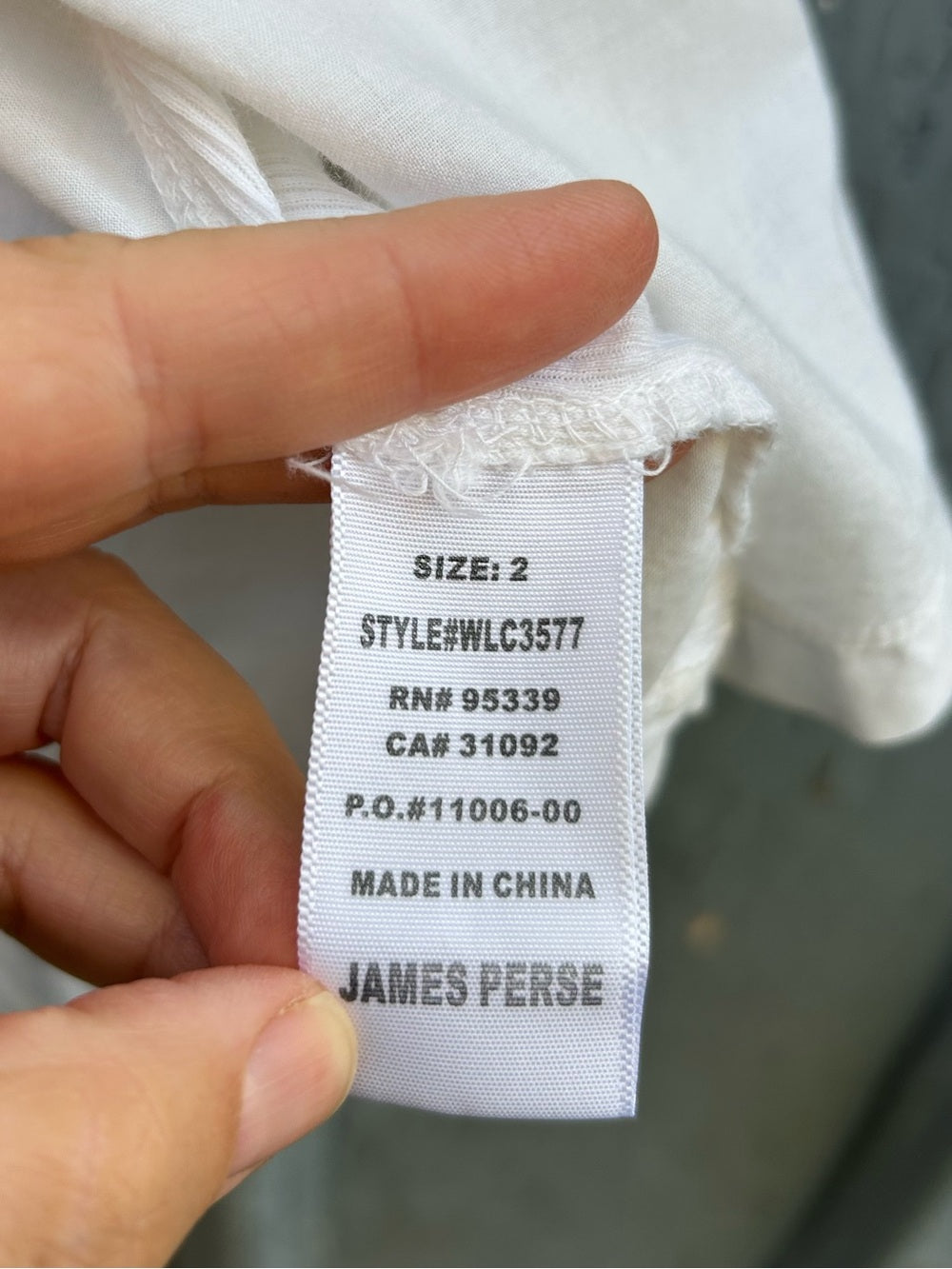 James Perse White Button down, size “2”