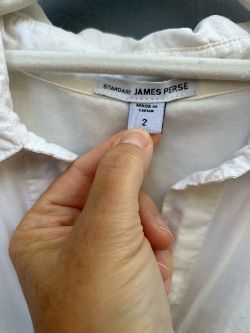 James Perse White Button down, size “2”