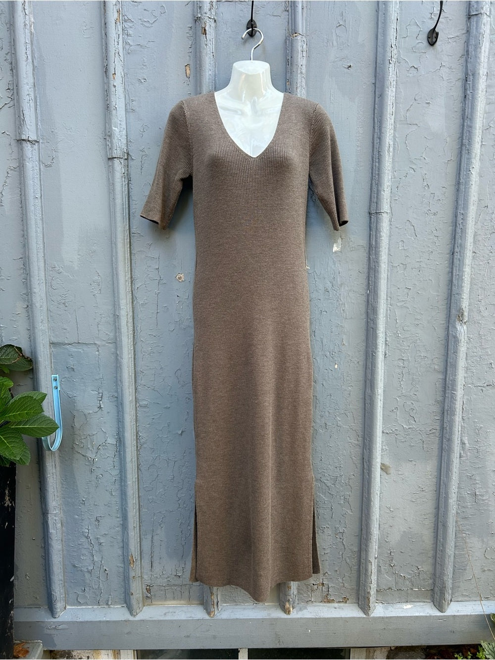 Kit & Ace Minky Brown Merino Knit Dress, Size XL
