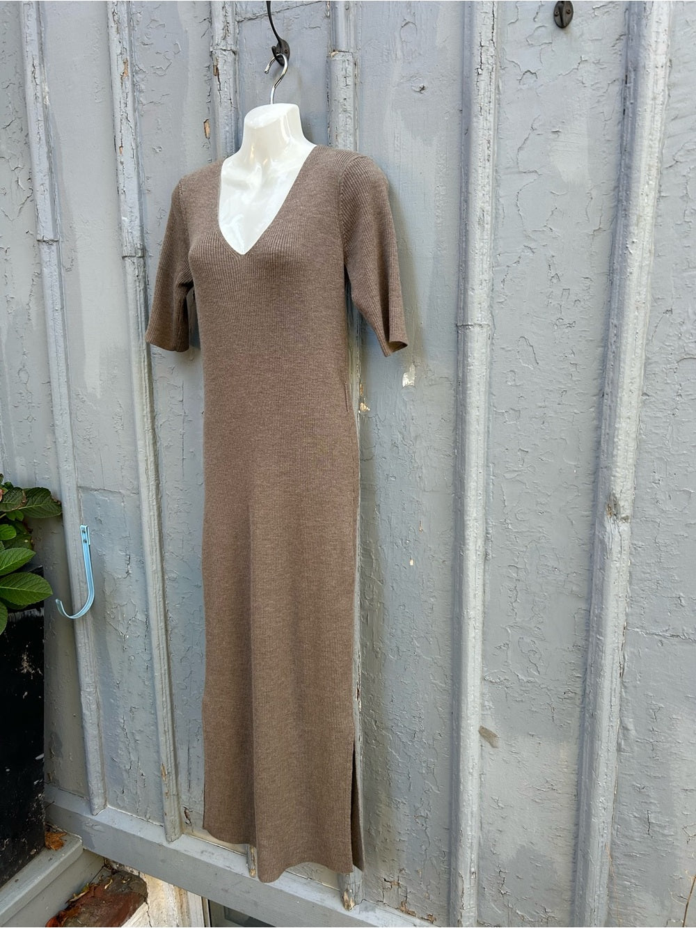 Kit & Ace Minky Brown Merino Knit Dress, Size XL