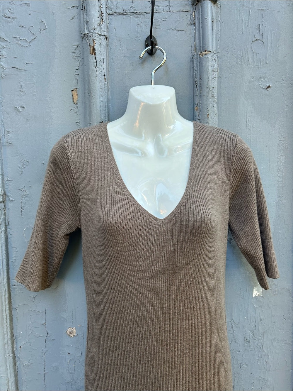 Kit & Ace Minky Brown Merino Knit Dress, Size XL