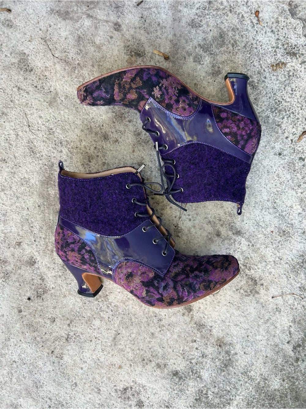 John Fluevog Wonder Iguazu Harness Lace Up Ankle Boots, size 7.5