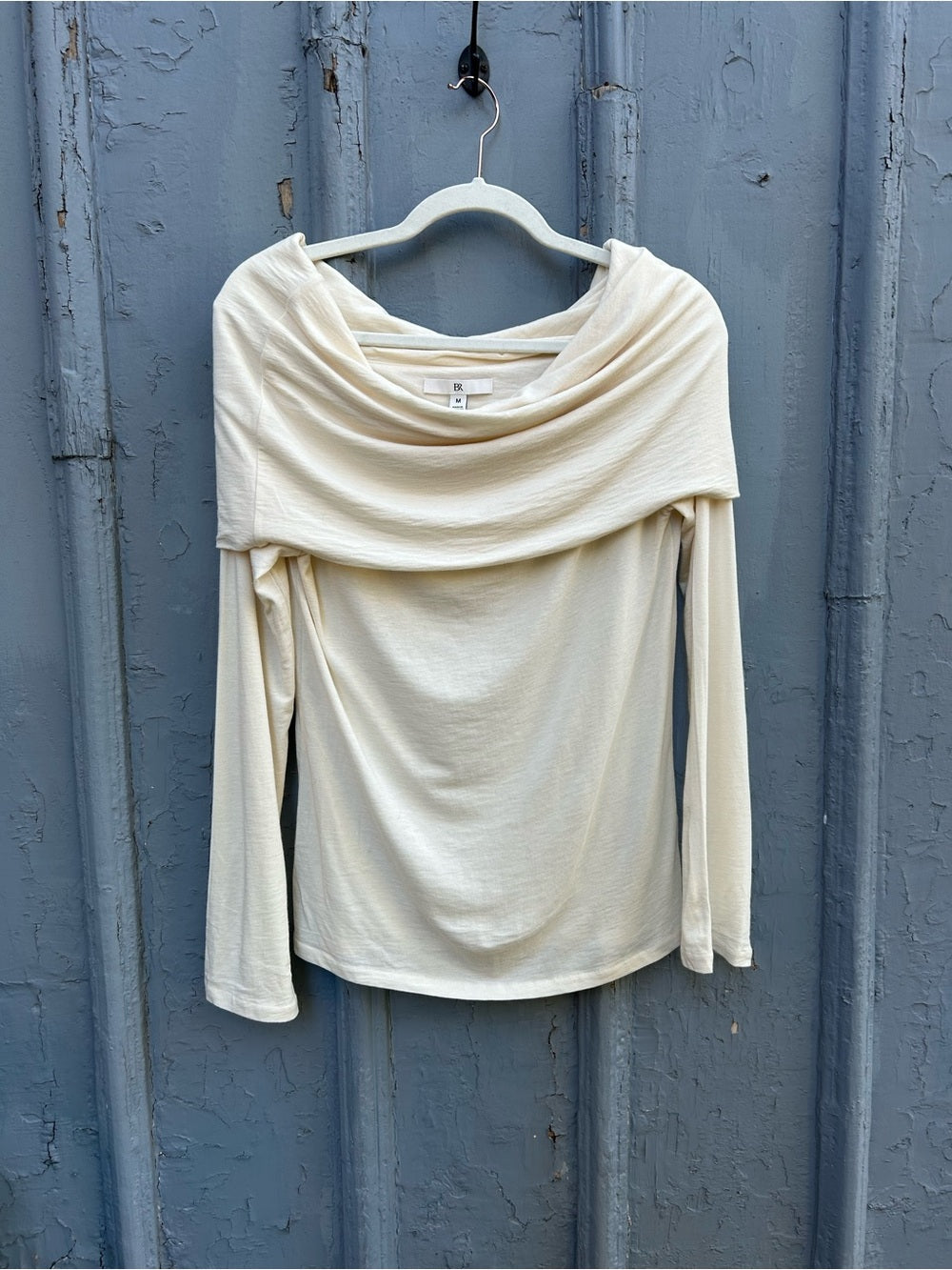 Banana Republic Luxe Wool Blend off the shoulder top, size M