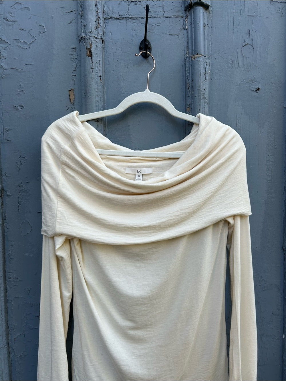 Banana Republic Luxe Wool Blend off the shoulder top, size M
