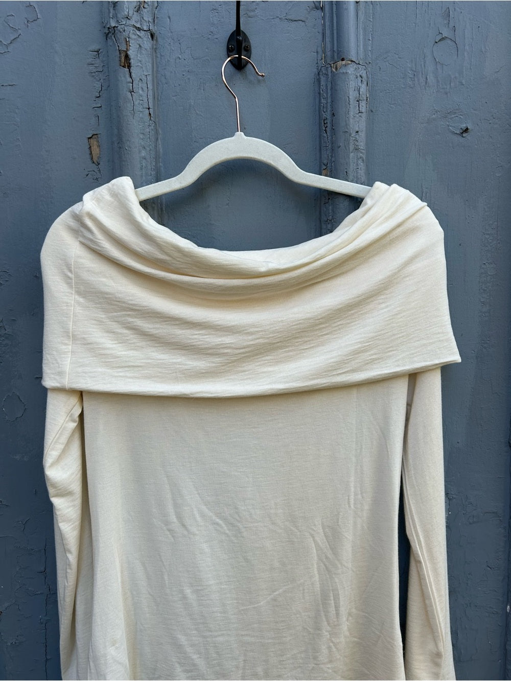 Banana Republic Luxe Wool Blend off the shoulder top, size M