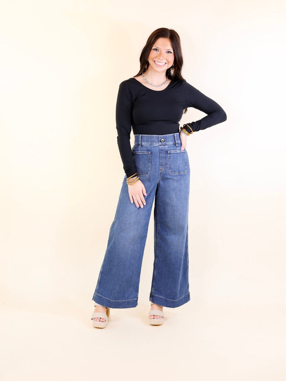 Spanx Wide Leg Cropped Jeans, BNWT, size Large