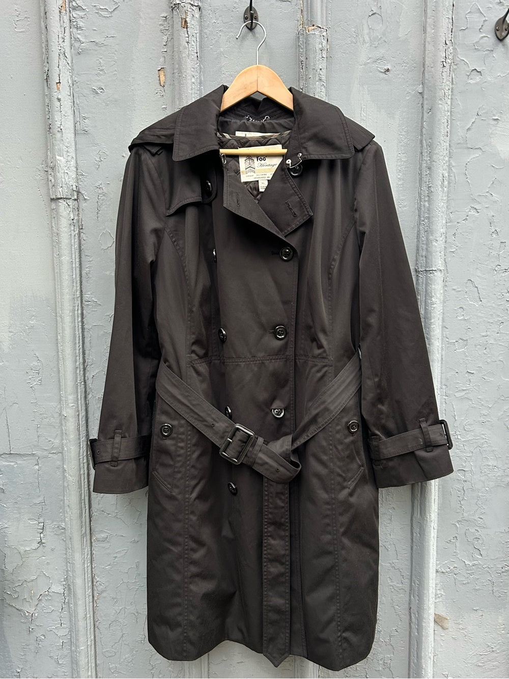 London Fog Black Heritage Trench (3 in 1), size XL