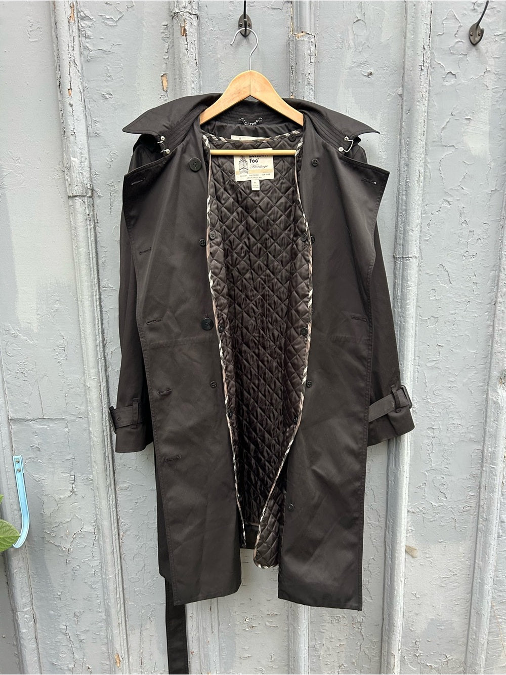 London Fog Black Heritage Trench (3 in 1), size XL