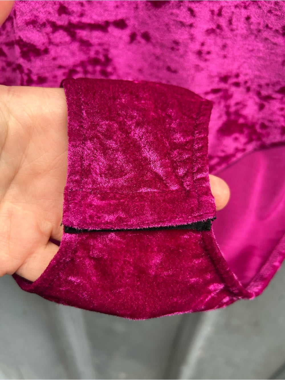 Maje Purple Velvet Bodysuit, size “2” (Small)