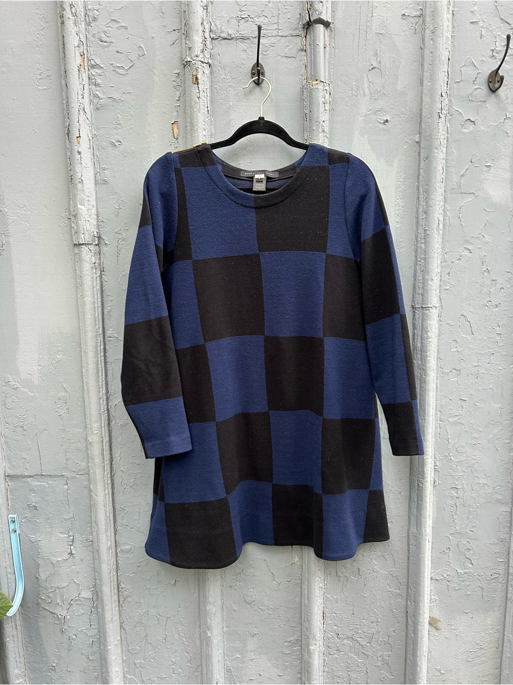 Marc by Marc Jacob’s Blue Black A Frame wool Dress, size L